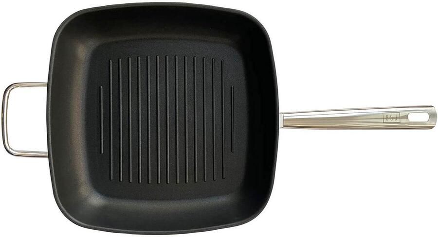 Premium Grillpan 28 cm Roestvrij Staal met Teflon Anti-aanbaklaag