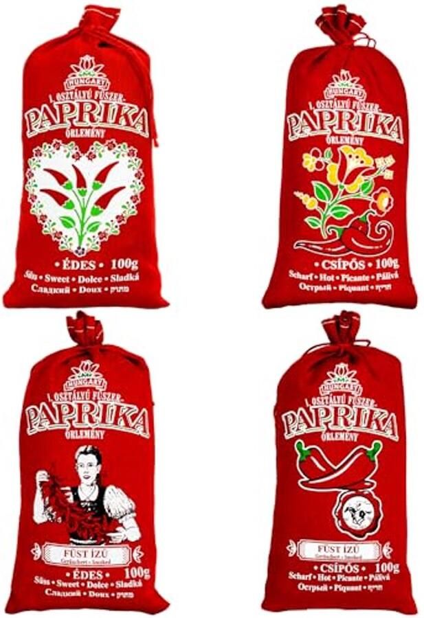 Premium Hongaarse Paprika Zoet Heet en Gerookt 4x100g