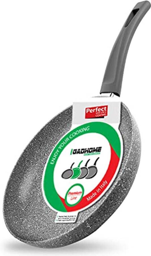 Premium Koekenpan met Anti-aanbaklaag 24cm Inductiepan met Ergonomische Handgreep en Graniet Effect