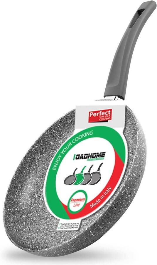 Premium Koekenpan met Anti-aanbaklaag 24cm Inductiepan met Ergonomische Handgreep en Graniet Effect