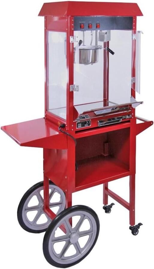 Popcorn Machine Snack Maker Feestelijke Snacks Maken Inclusief Trolley 230 g Capaciteit Roestvrij Staal