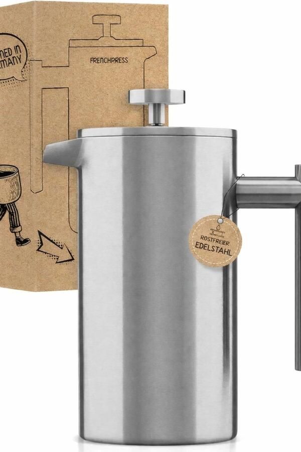 Premium RVS French Press 600 ml – Dubbelwandige Isolerende Koffiekan – Barista Koffiezetter Handmatig – Thermal Coffee Press