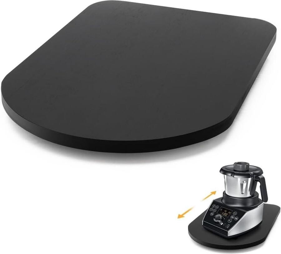 Premium sliding board TM7 voor Thermomix hoogwaardige glijplaat van hout met 360° wielen lichtgewicht rolbord voor een veilige stand van de keukenmachine ideaal voor koken en bakken