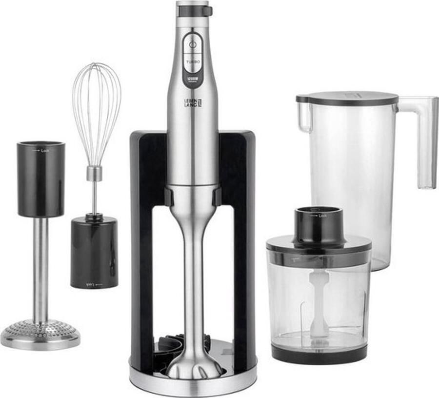 Premium staafmixerset Roestvrij staal 1200 Watt 5 accessoires Voor de keuken
