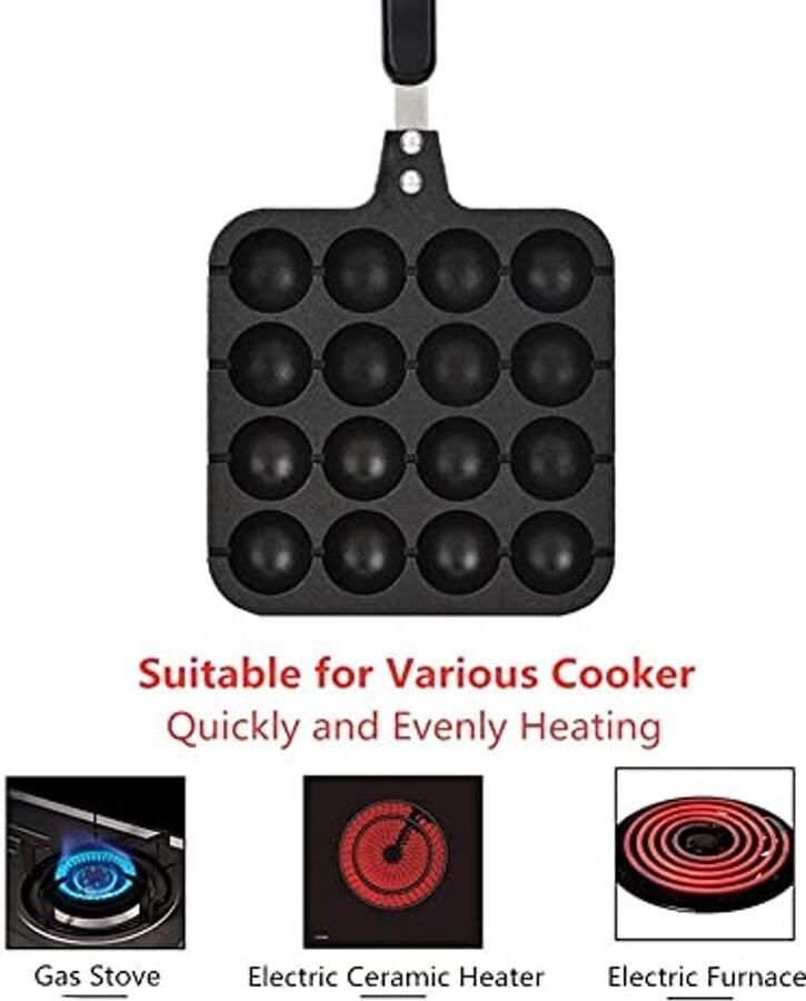 Premium Takoyaki Grillpan Antiaanbakplaat voor Perfecte Rond Pannenkoeken - Foto 2