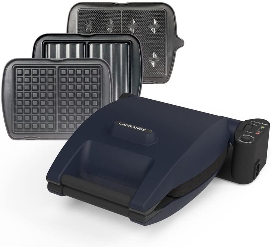 Premium wafelijzer 1200 W 3 sets platen inbegrepen (makel wafel & Croque Monsieur) gemaakt in Frankrijk omkeerbaar op sokkel gepersonaliseerd koken multifunctioneel 019642