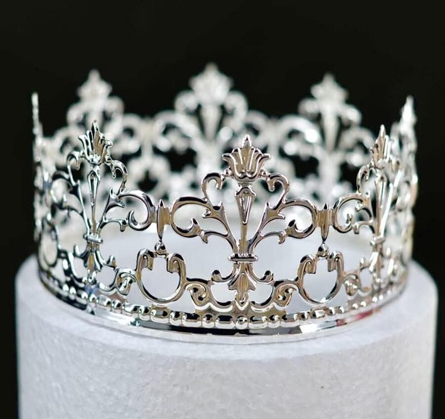 Prinses kroon taarttopper decoratie voor jongens en meisjes taartdecoraties voor bruiloften zilver