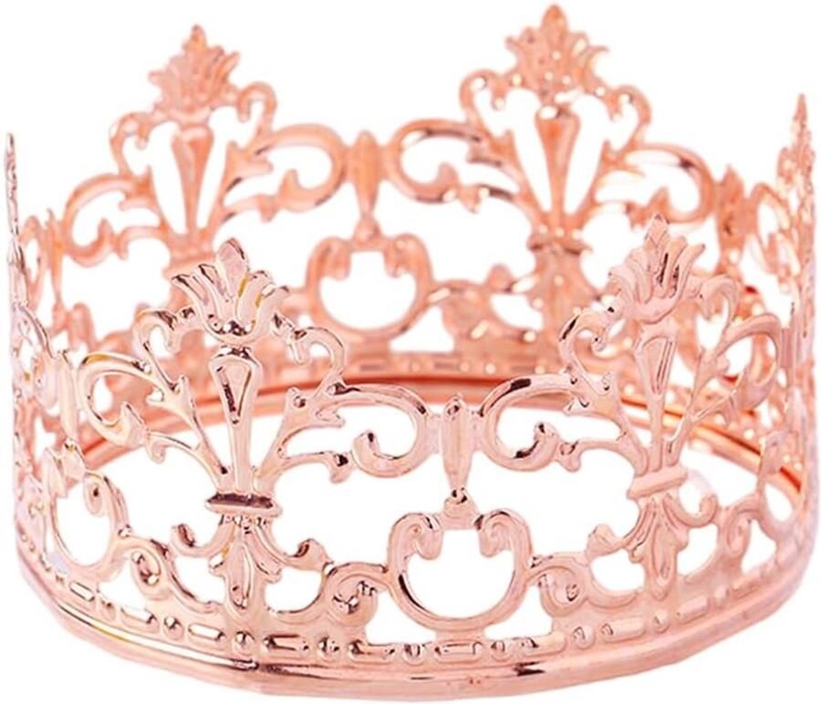 Prinses mini kroon taart Topper decoratie voor baby douche verjaardag bruiloft kerst prinses thema feest decoraties pasgeboren foto prop (Roségoud)