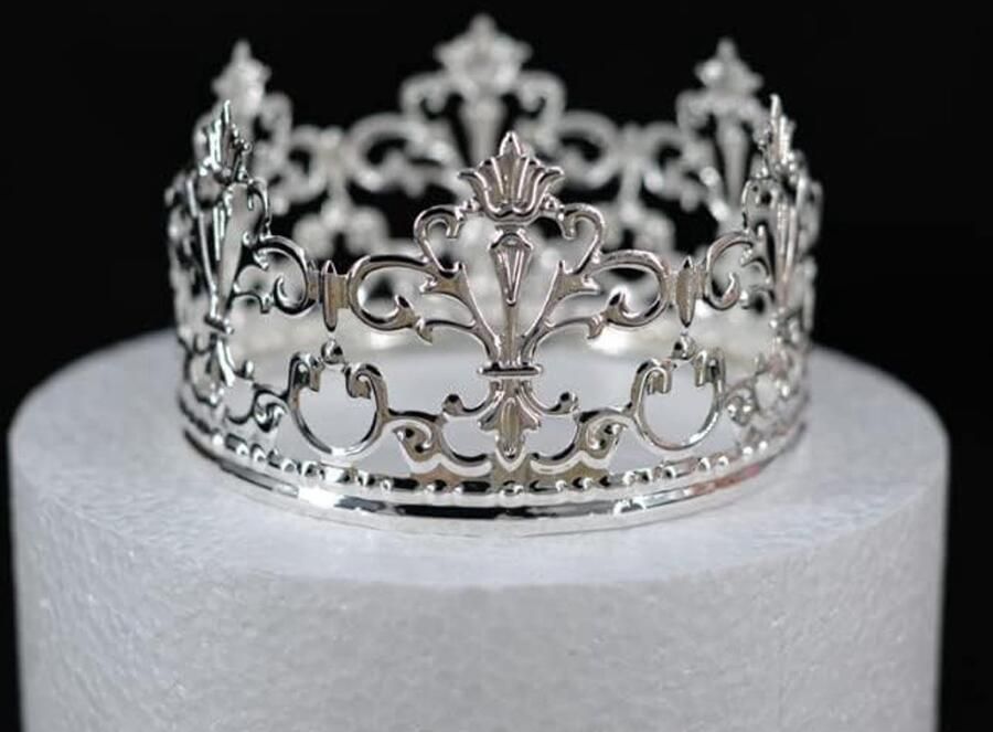 Prinses mini kroon taart Topper decoratie voor baby douche verjaardag bruiloft kerst prinses thema feest decoraties pasgeboren foto prop (Zilver)