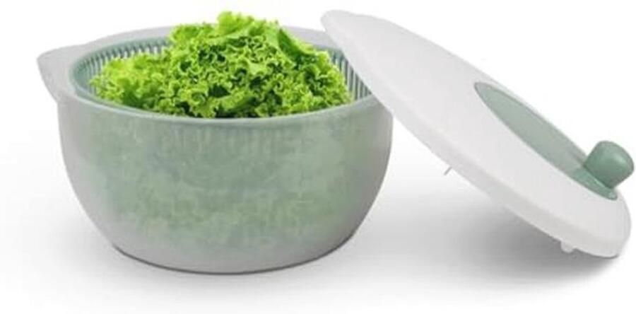 Pro Home Saladecentrifuge (4 liter diameter 25 cm) BPA-vrij 3-in-1 centrifuge zeef en slakom 3D-zwengel centrifugeren zonder inspanning sladroger