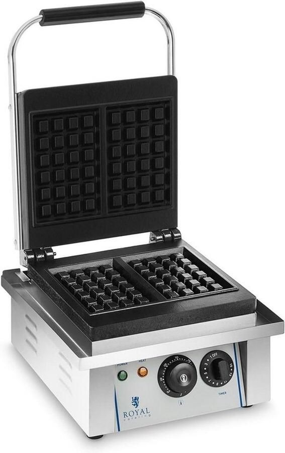 Professioneel Rechthoekig Wafelijzer 2000W Gietijzeren Platen & Timer