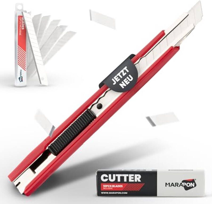 Professioneel snijmes met 10 afbreekbare messen robuust zakmes voor snijwerkzaamheden