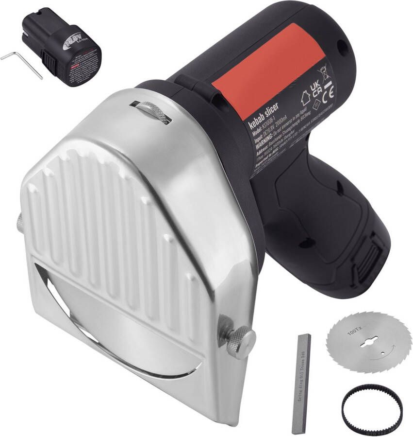 Professioneel Turks Barbecuemes 21 x 13 x 20 cm 80 W Motor Roestvrij Stalen Messen 0 8 mm Instelbare Dikte Verwijderbaar