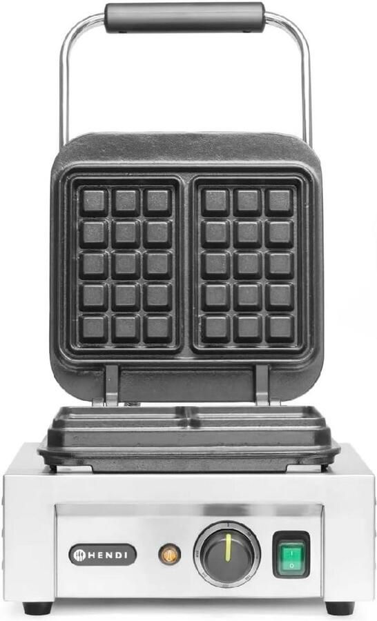 Professioneel wafelijzer Brussels met 2 platen 3x5 rechthoekig patroon 2200W