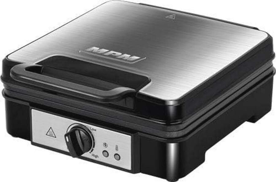 Professioneel Wafelijzer voor 4 Belgische Wafels met Temperatuurregelaar en Antiaanbakplaten