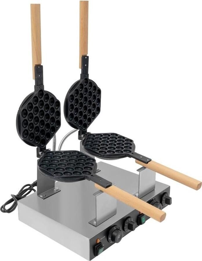 Professioneel Wafelijzer Wafelmaker Apparaat Snelle Horeca Dubbele Antiaanbakplaten 44.5x33.5x23.5 cm Zwart