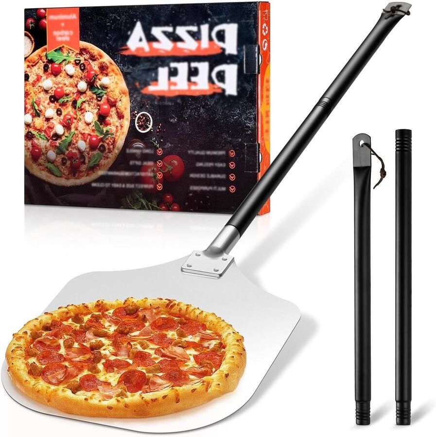 Professionele 12-inch pizza schep met stevige ijzeren handgreep voor perfecte pizza's thuis