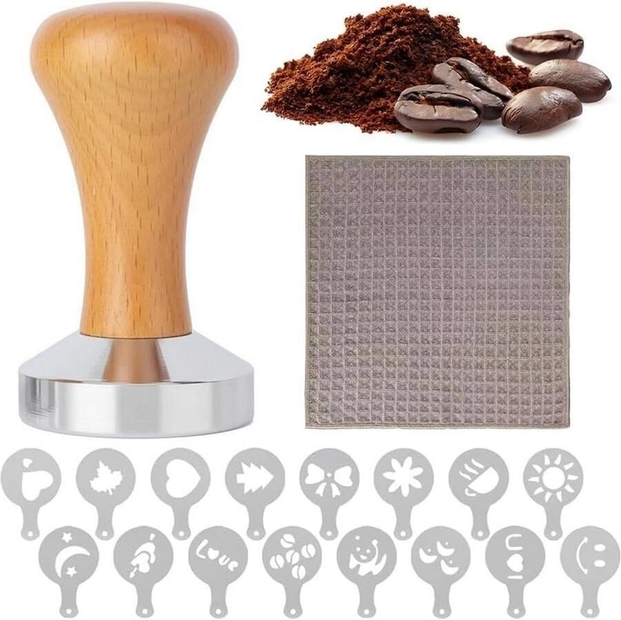 Professionele 18-Delige Barista Set met Koffietamper 51 mm voor Espresso