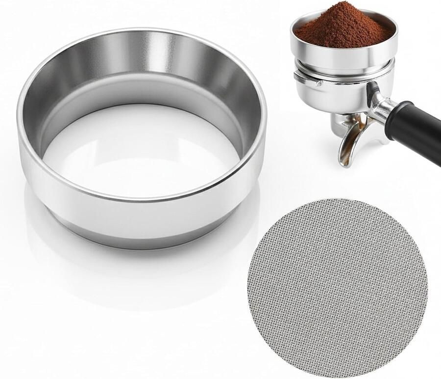 Professionele 51mm Koffie Dispenser Ring met Puck Screen en Magnetische Trechter voor Espresso Perfecte Accessoires voor Barista en Thuisgebruik Precisie Vullen van Koffiepoeder