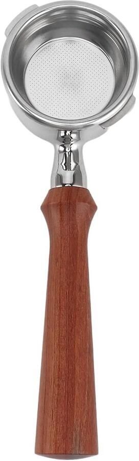 Professionele 58mm Bottomless Porta Filter met Dubbele Oren en Houten Handvat voor Koffiemaker Perfect voor Espresso en Barista Gebruik