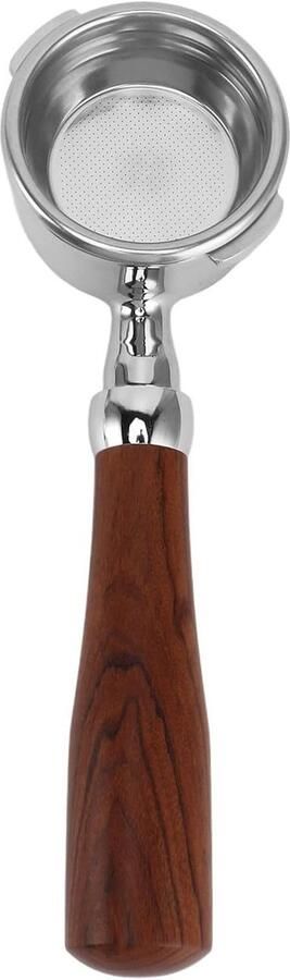 Professionele 58mm Bottomless Porta Filter met Dubbele Oren en Houten Handvat voor Koffiemakers Ideaal voor Espresso en Barista Gebruik