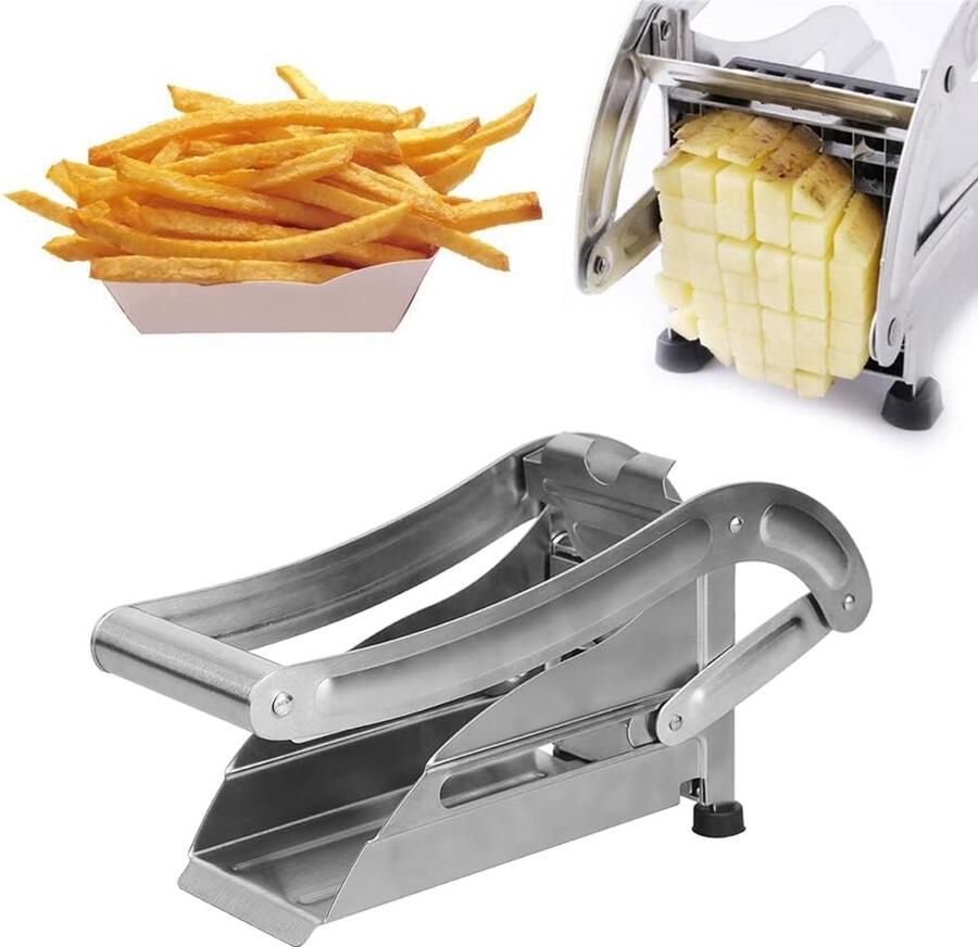 Professionele Aardappelsnijder met messen van 12mm en 9mm Fritessnijder van roestvrij staal Groentesnijden Handmatig Aardappelsnijder Antislip Pommes Frites Snijder
