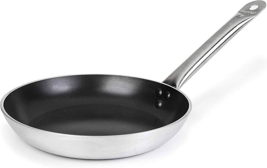 Professionele aluminium koekenpan 20 cm – drielaagse antiaanbaklaag geschikt voor alle kookplaten (behalve inductie)