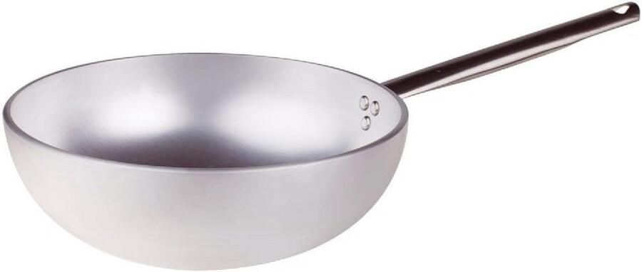 Professionele Aluminium Wokpan 32 cm Geschikt voor Gasfornuis Hoge Warmtegeleiding