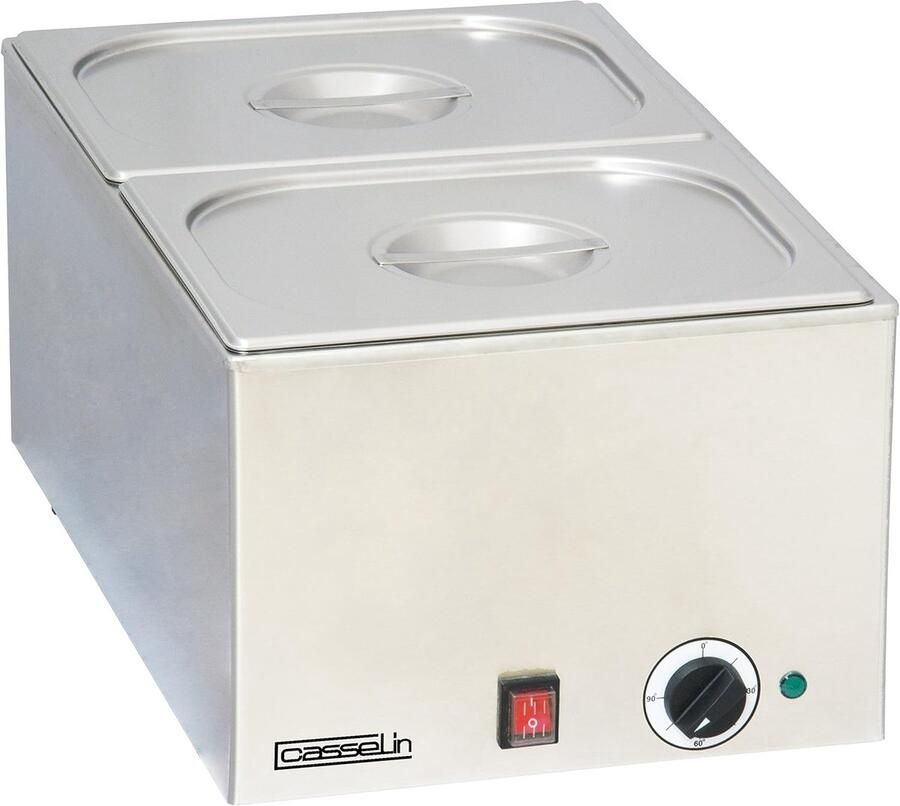 Professionele Bain-Marie met 2 RVS Warmhoudbakken Elektrisch en Instelbaar