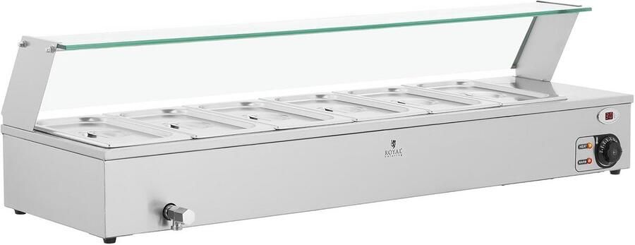 Professionele Bain Marie met 6 Bakken Warmhoudapparaat voor Buffet en Catering