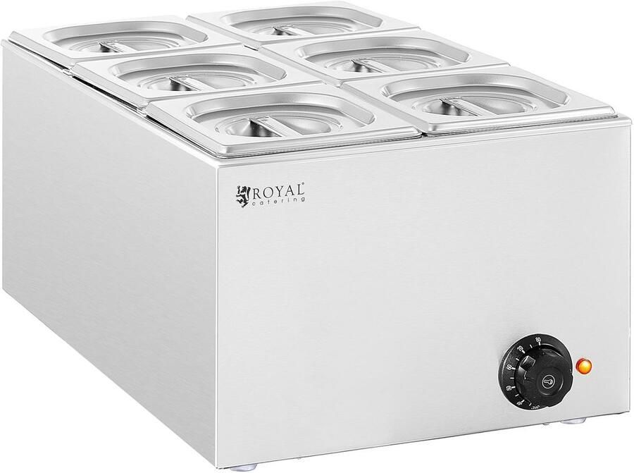 Professionele Bain Marie met 6x GN 1 6 Containers 640W Voedselwarmer Warmhoudbak
