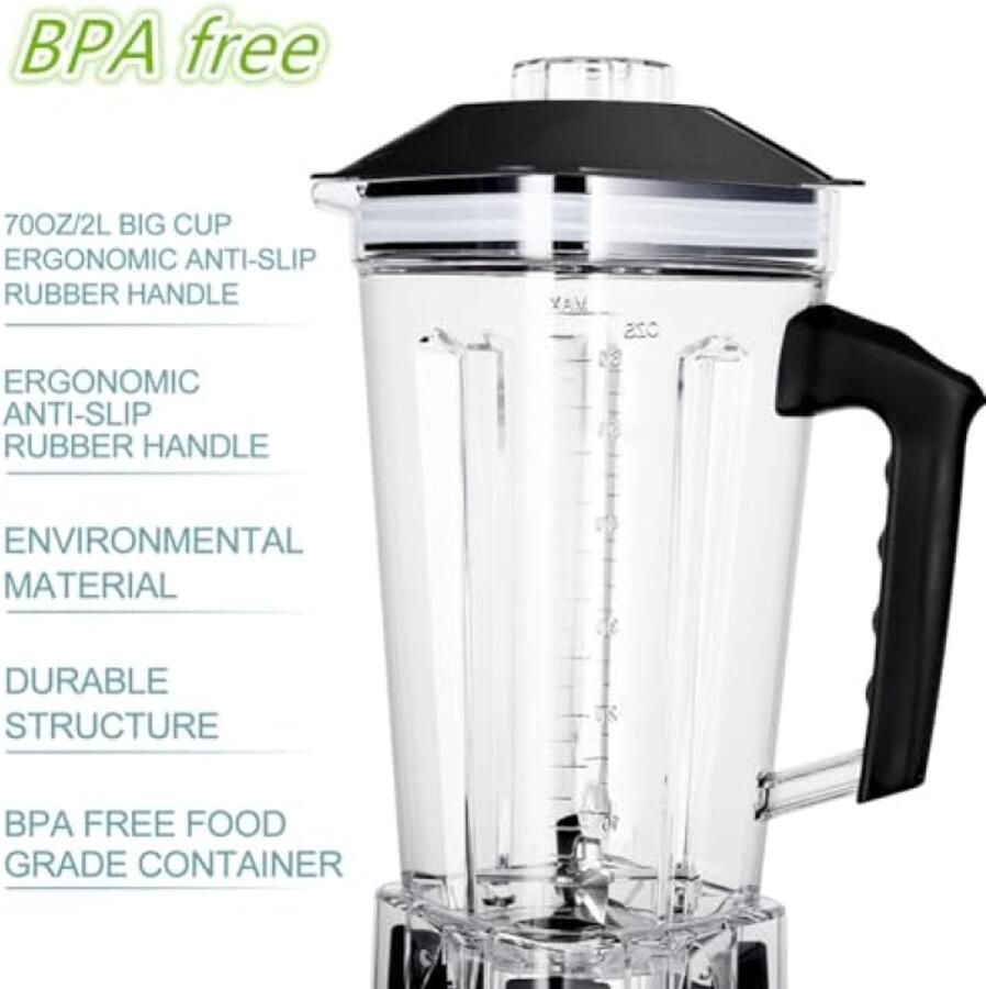 Professionele blender 2200 W hoge snelheid mixer voor smoothies en shakes 2 liter BPA-vrije Tritan-kruik timer variabele snelheid pulse