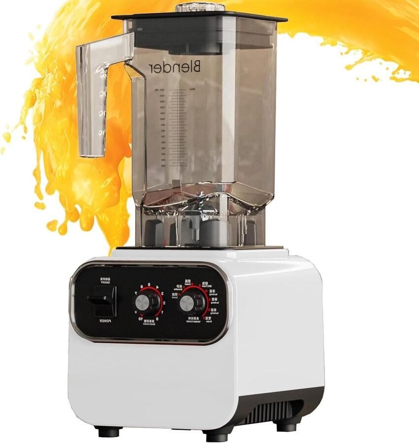 Professionele Blender Smoothie Blender Drankjes Maken 8 Roestvrijstalen Messen 2L Kan Wit