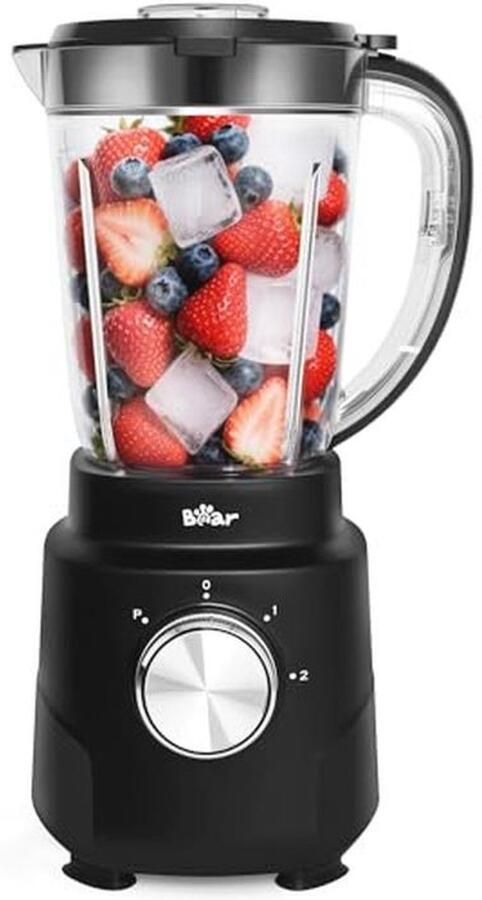 Professionele Blender voor Smoothies en Shakes met 3 Snelheden en 1500 ml Bekers