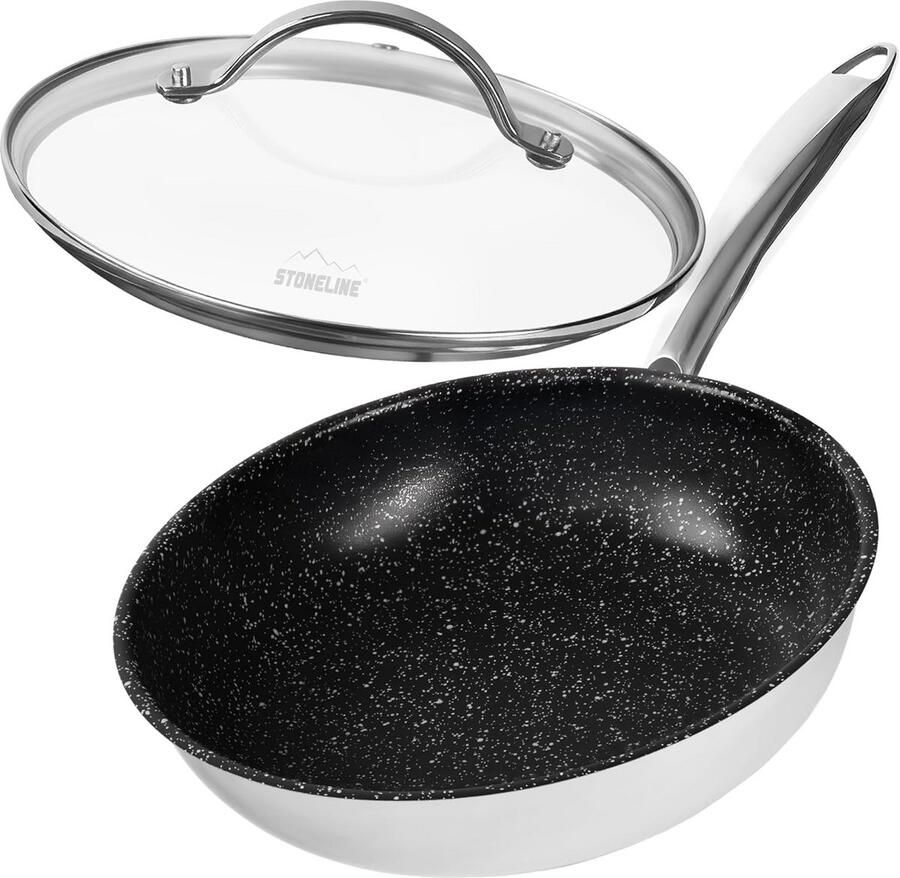 Professionele braadpan 20 cm geschikt voor inductie roestvrij staal look