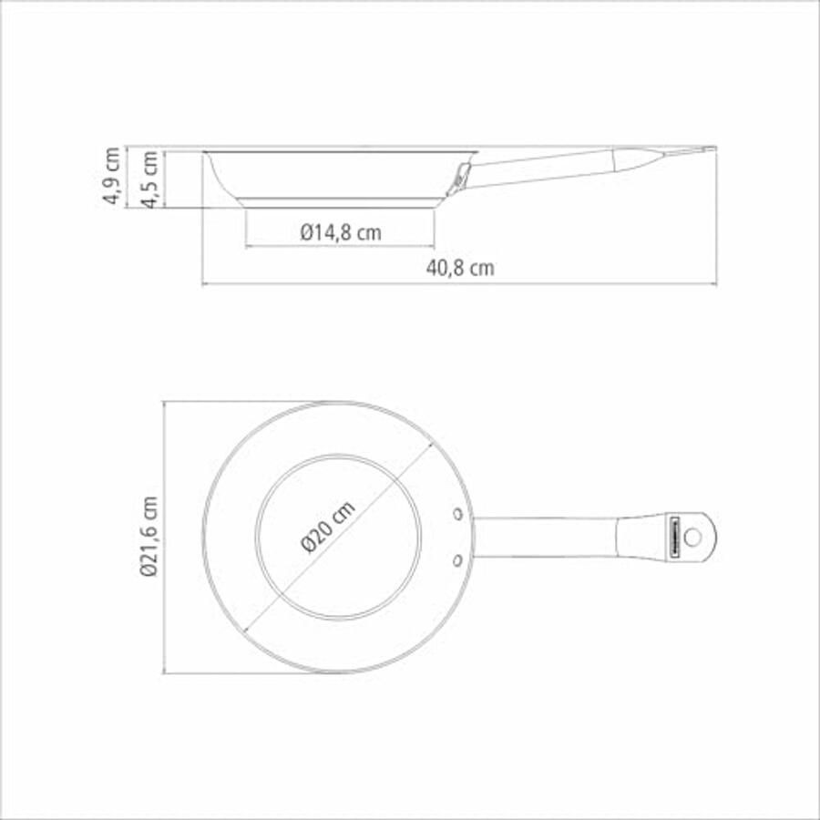 Professionele braadpan met antiaanbaklaag 20 cm