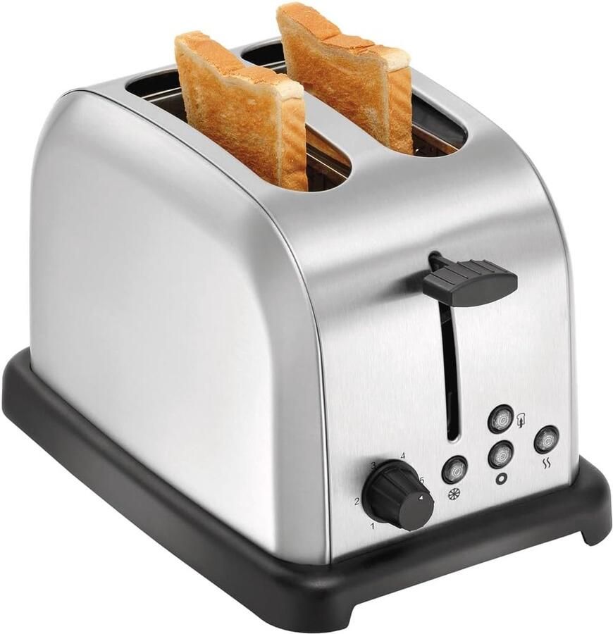 Professionele Broodrooster Dubbele Sleuf Rooster Ontbijt Bereiden Bagel Functie 21.5D x 34W x 22H cm Zilver