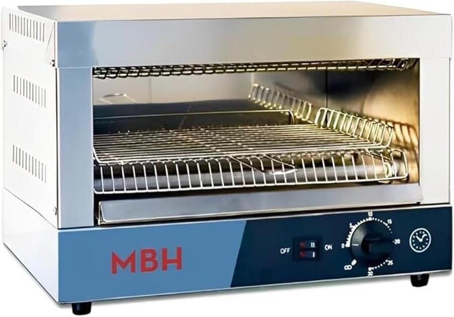 Professionele Broodrooster Industriële Toaster Horeca Gebruik Verwijderbare Kruimellade 26.5 x 45 x 30 cm rood