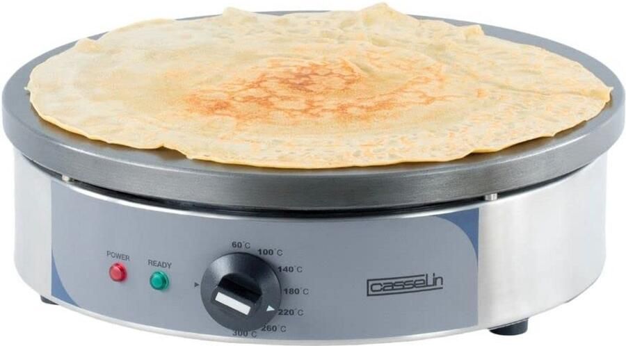 Professionele Crêpemaker 2200W Gietijzeren Plaat 35cm RVS Behuizing