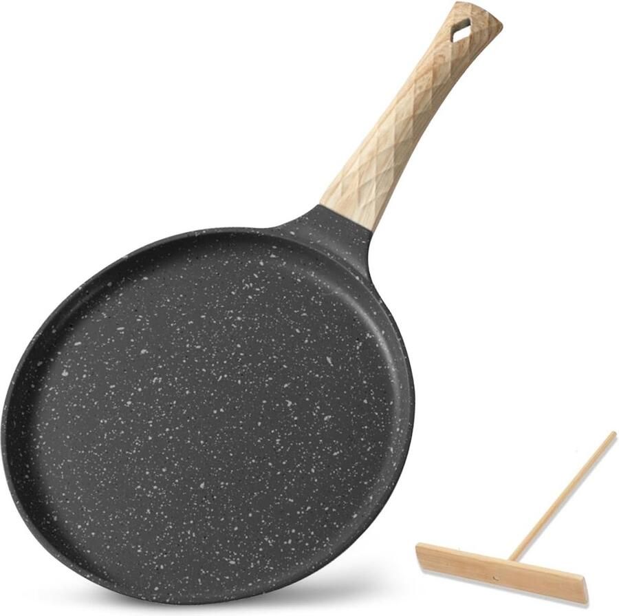Professionele Crêpepan 28 cm met Granieten Anti-aanbaklaag en Deegverdeler