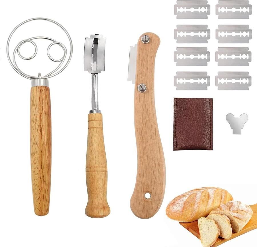 Professionele Deegmes en Deegborstel Set met 10 Gereedschappen voor Brood Gebak en Pizza Deeg