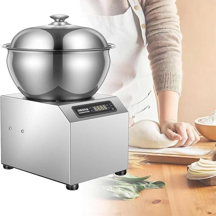 Professionele Deegmixer Keukenmachine Bakken en Braden Bidirectionele Rotatie 5kg Capaciteit Zilver
