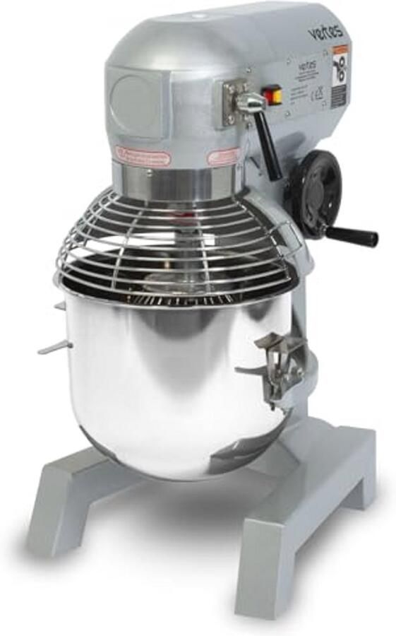 Professionele deegmixer met planetaire klopper 20L 750W roestvrijstalen kom 3 snelheden