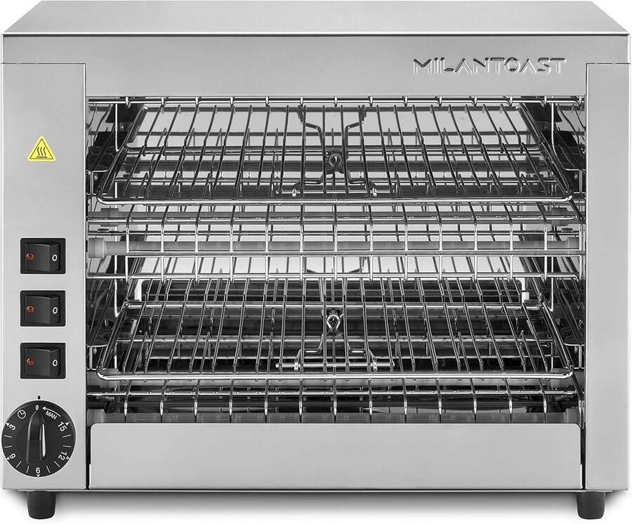 Dubbele Oven Compacte Keukenoven Snel Broodjes Grillen Kwarts Verwarmingselementen Capaciteit 6 Plaatsen Roestvrij Staal