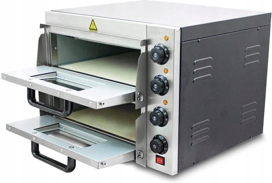 Professionele Dubbele Pizzaoven 3000W Snel en Gelijkmatig Bakken