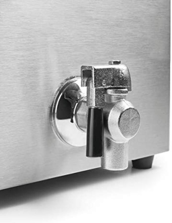 Professionele elektrische friteuse met kraan en 3250 W vermogen 8 liter roestvrij staal