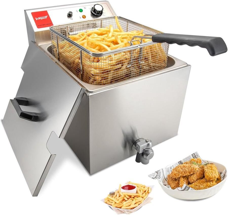 Professionele Elektrische Friteuse Roestvrij Staal 3300 W 16 Liter Voor Commercieel en Thuisgebruik