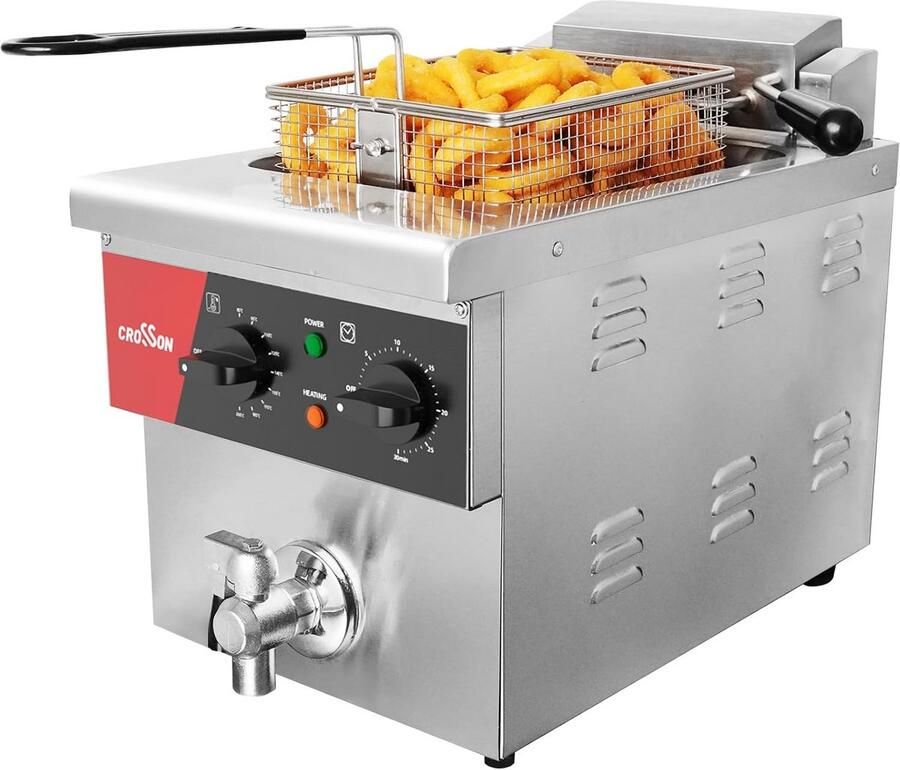 Professionele Elektrische Frituurpan 8 Liter RVS Werkbladmodel