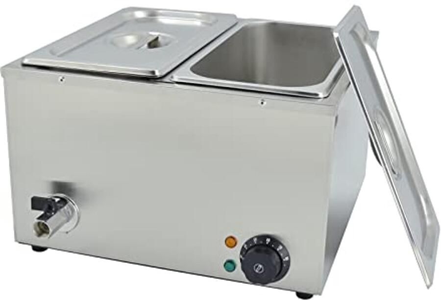 Professionele elektrische waterkoker met 2 dienbladen van roestvrij staal