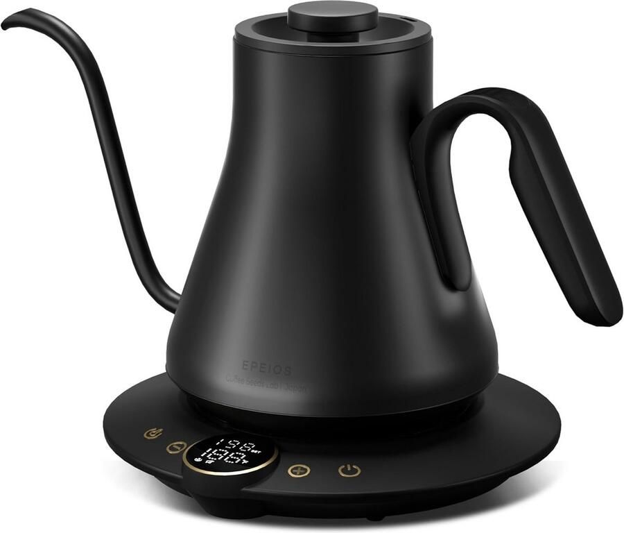 Professionele Elektrische Waterkoker met Zwanenhals Nauwkeurige Temperatuurregeling en LED Display 0.8L
